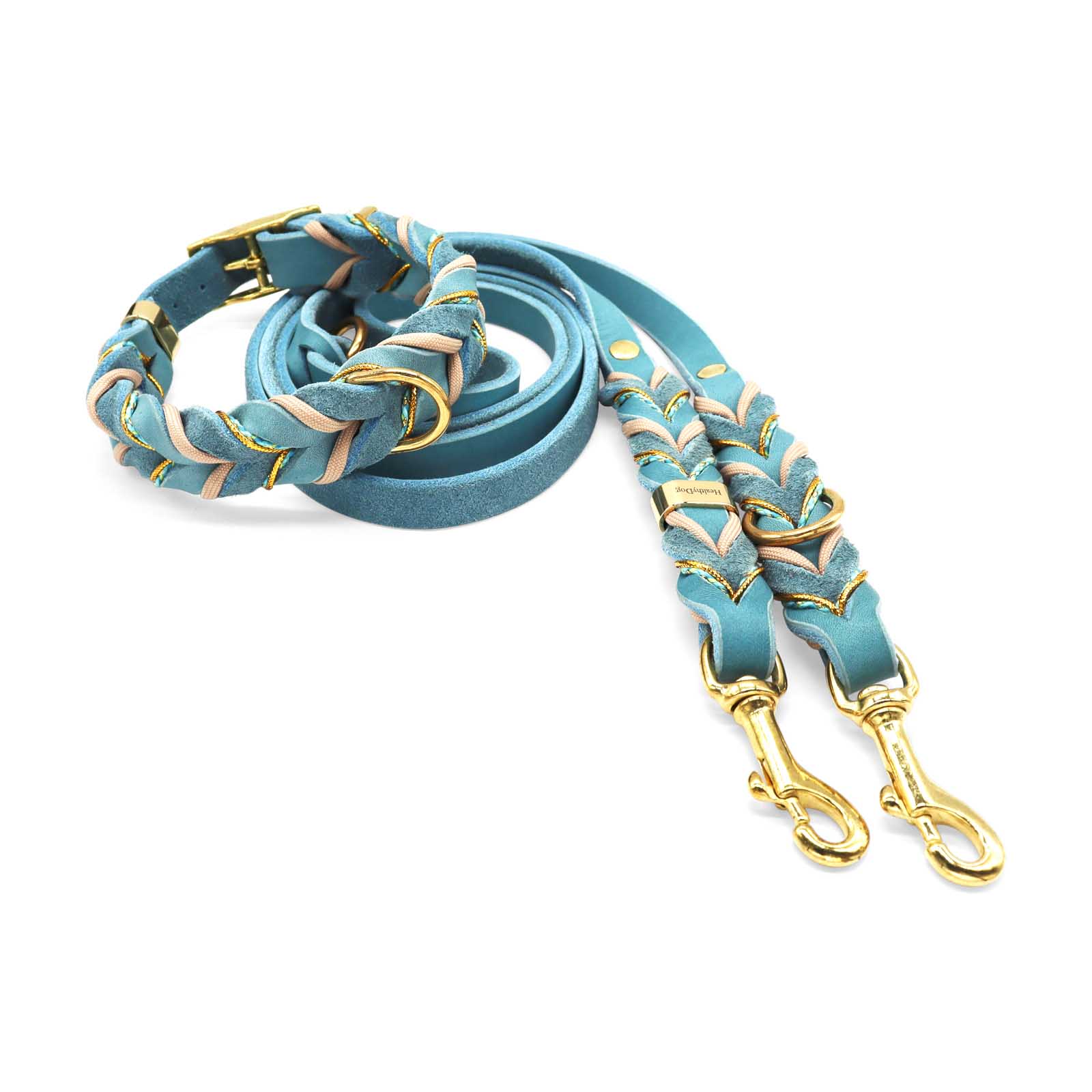 HealthyDog Lederhalsband und Lederleine "Brooks"